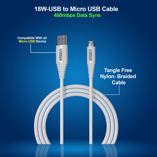 ORBAN 18W USB to Micro USB Cable