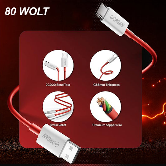 ORBAN 80W QC 4.0 Type-C Cable