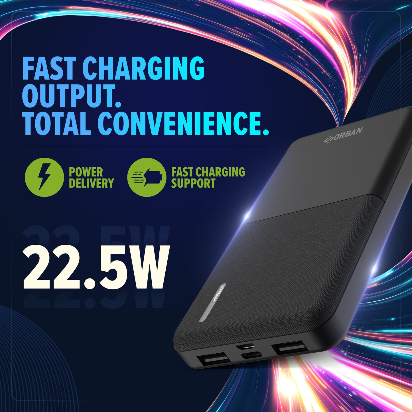 ORBAN 10,000mAh 22.5W Fast Charge Power Bank