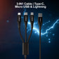 ORBAN 3-in-1 Cable | Type-C, Micro USB & Lightning