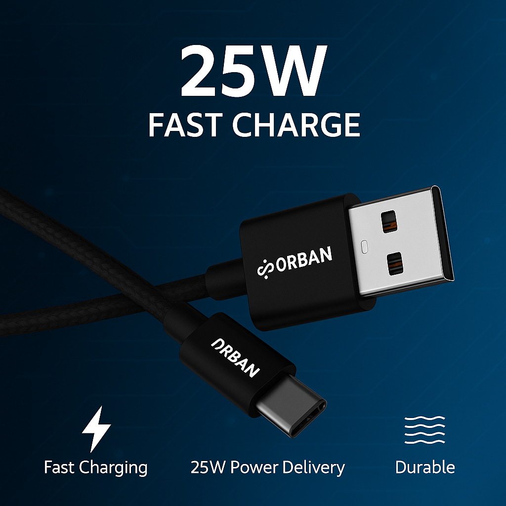 ORBAN 25W Quick Charge Type-C Cable