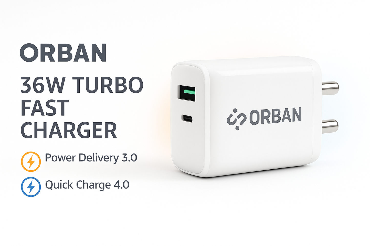 ORBAN 36W Dual Output Fast Charger
