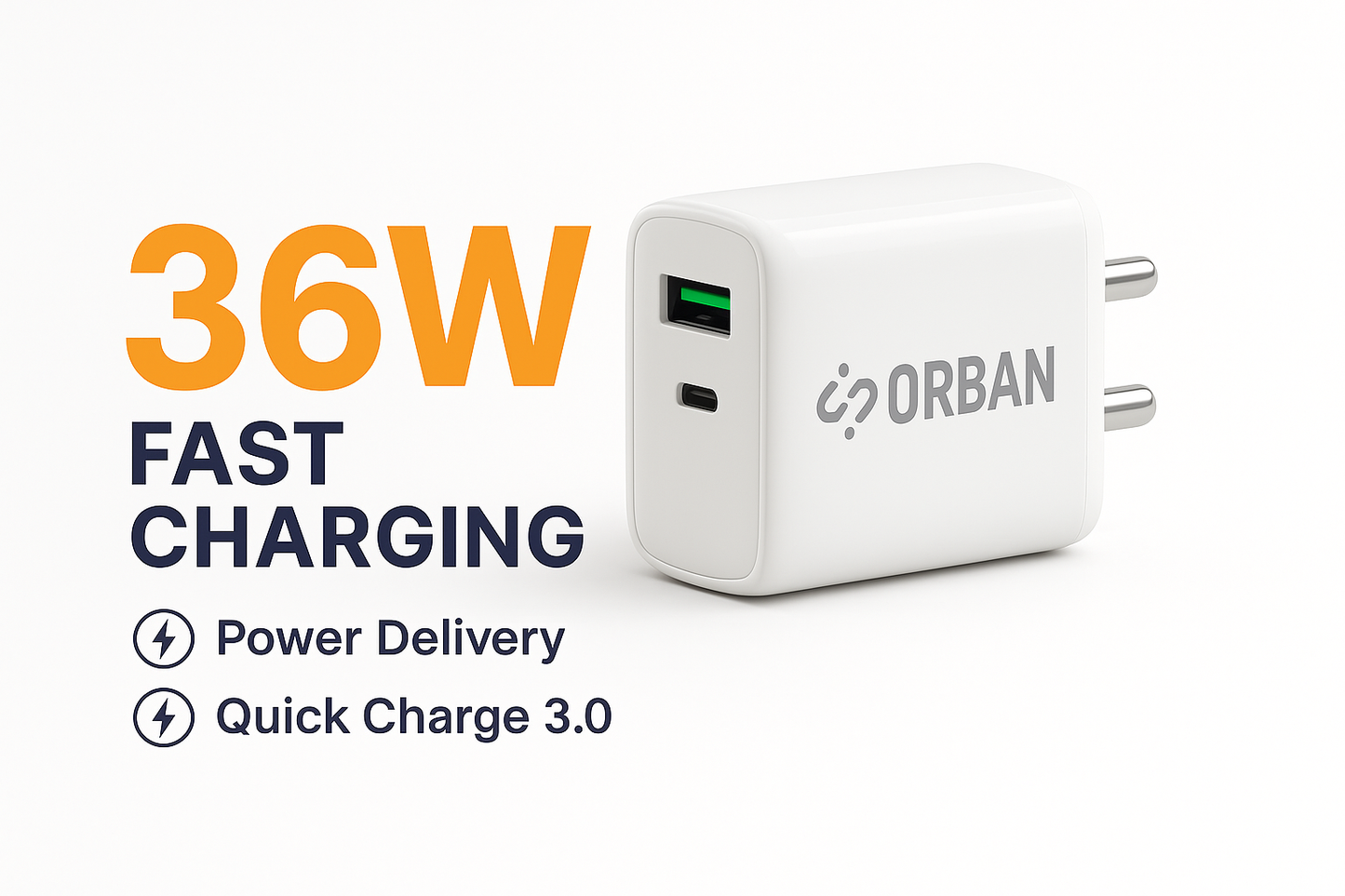 ORBAN 36W Dual Output Fast Charger