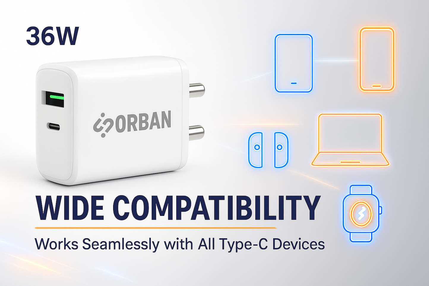 ORBAN 36W Dual Output Fast Charger