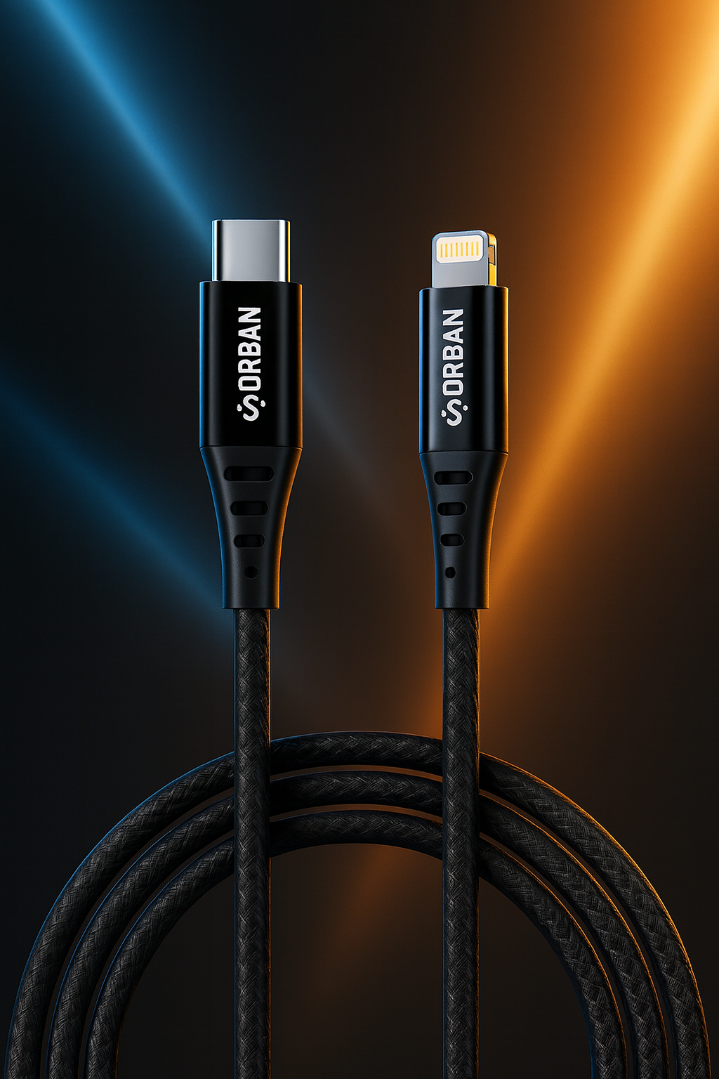 ORBAN 25W Nylon Braided Type-C to Lightning Cable